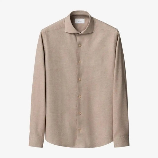 Eton Solid Flannel Shirt