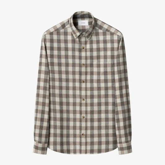 Eton Block Check Flannel Shirt